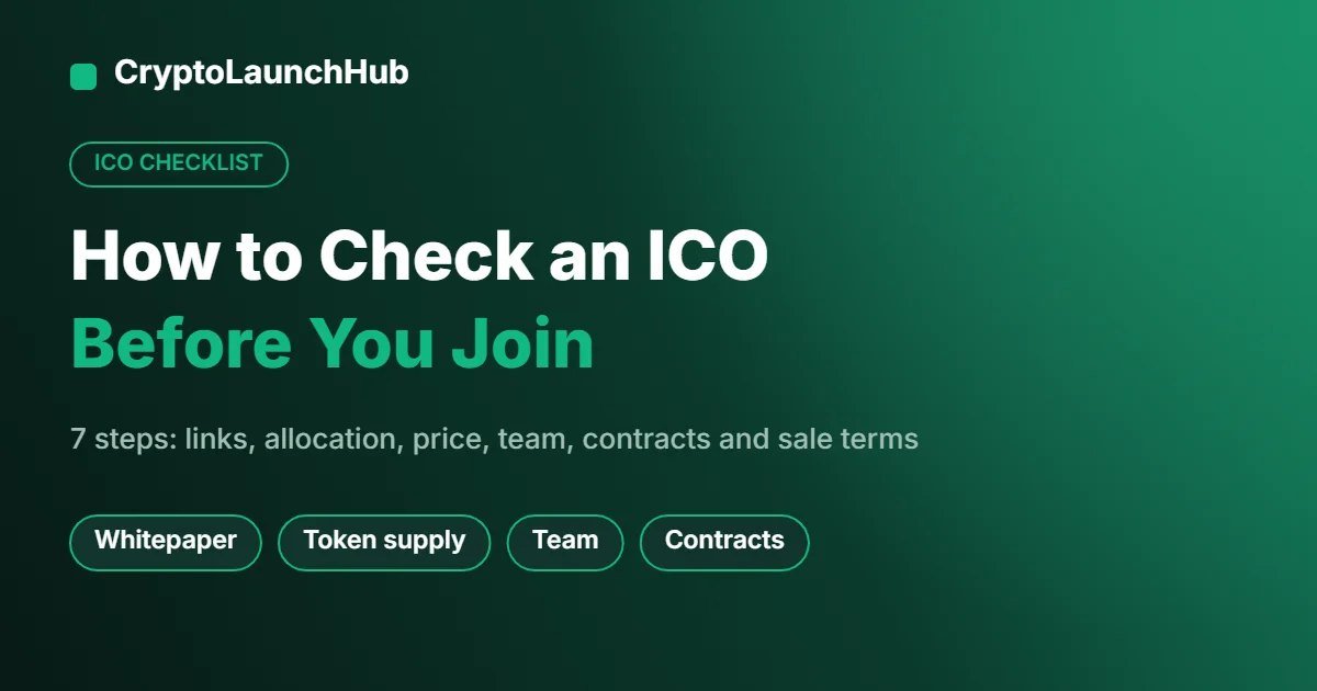 How to check an ICO before you join: 7-step checklist
