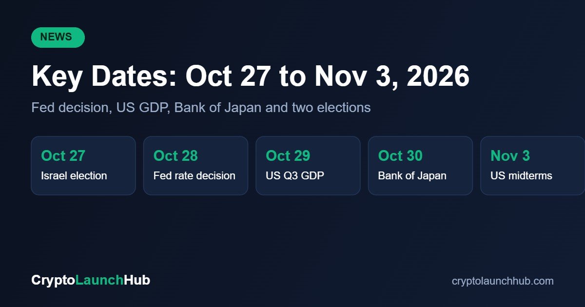 Fed, GDP, Bank of Japan and Elections: Key Dates Oct 27 to Nov 3